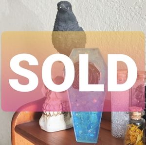 Glow in the Dark Handmade Rose Coffin Paper Weight